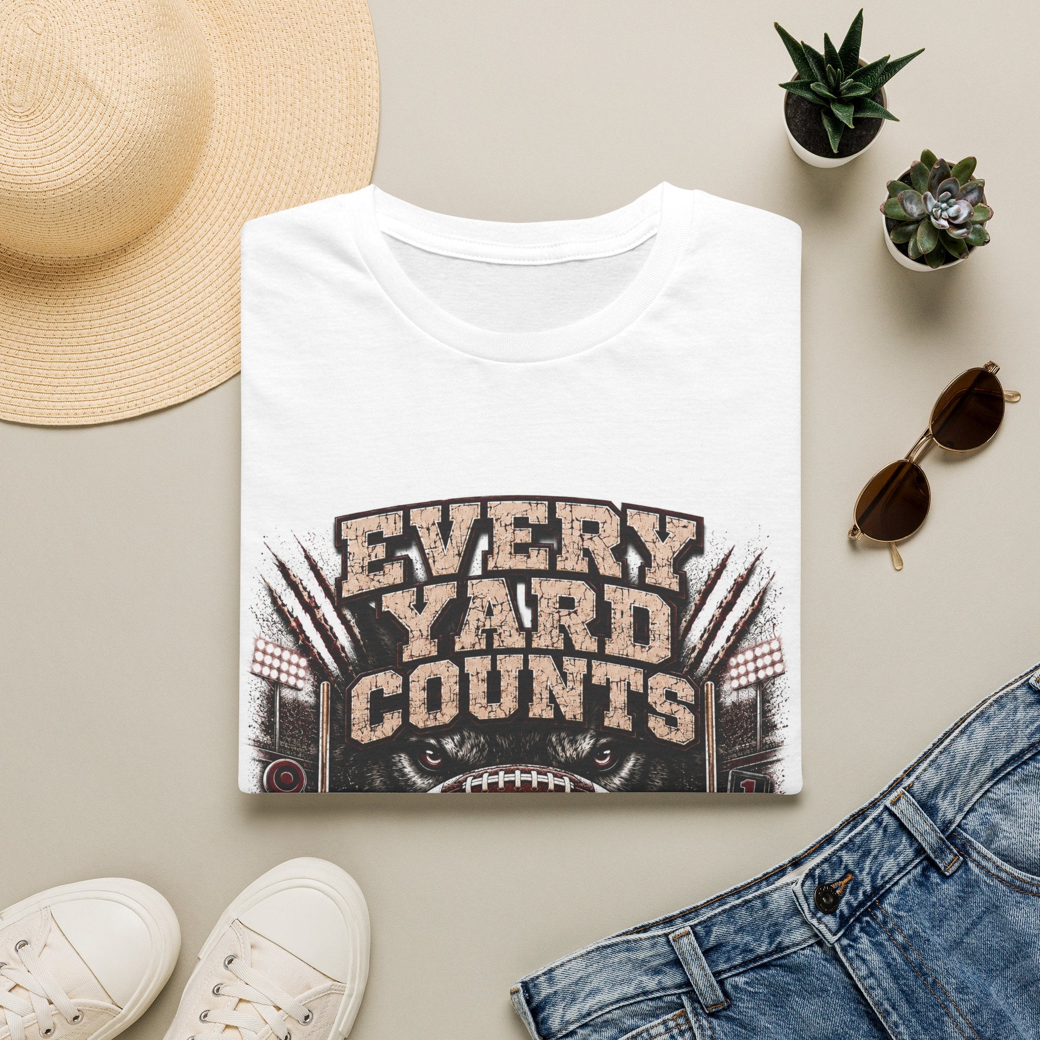 Every Yard Counts Football T-Shirt — Coyotes Team Spirit