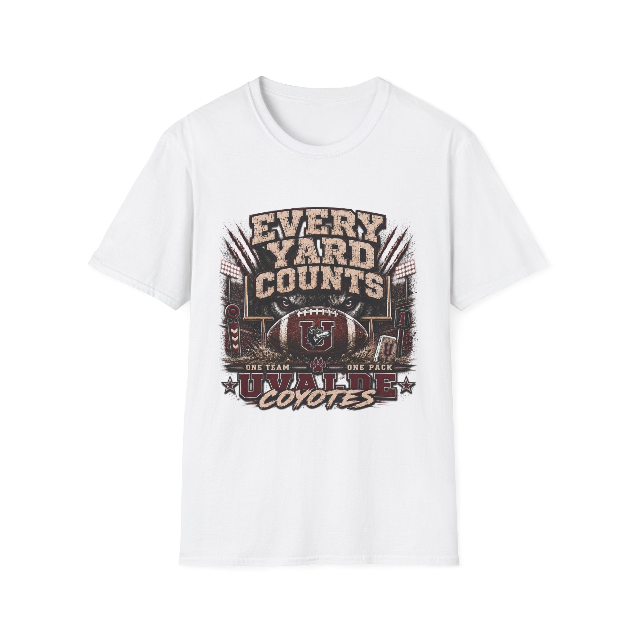 Every Yard Counts Football T-Shirt — Coyotes Team Spirit