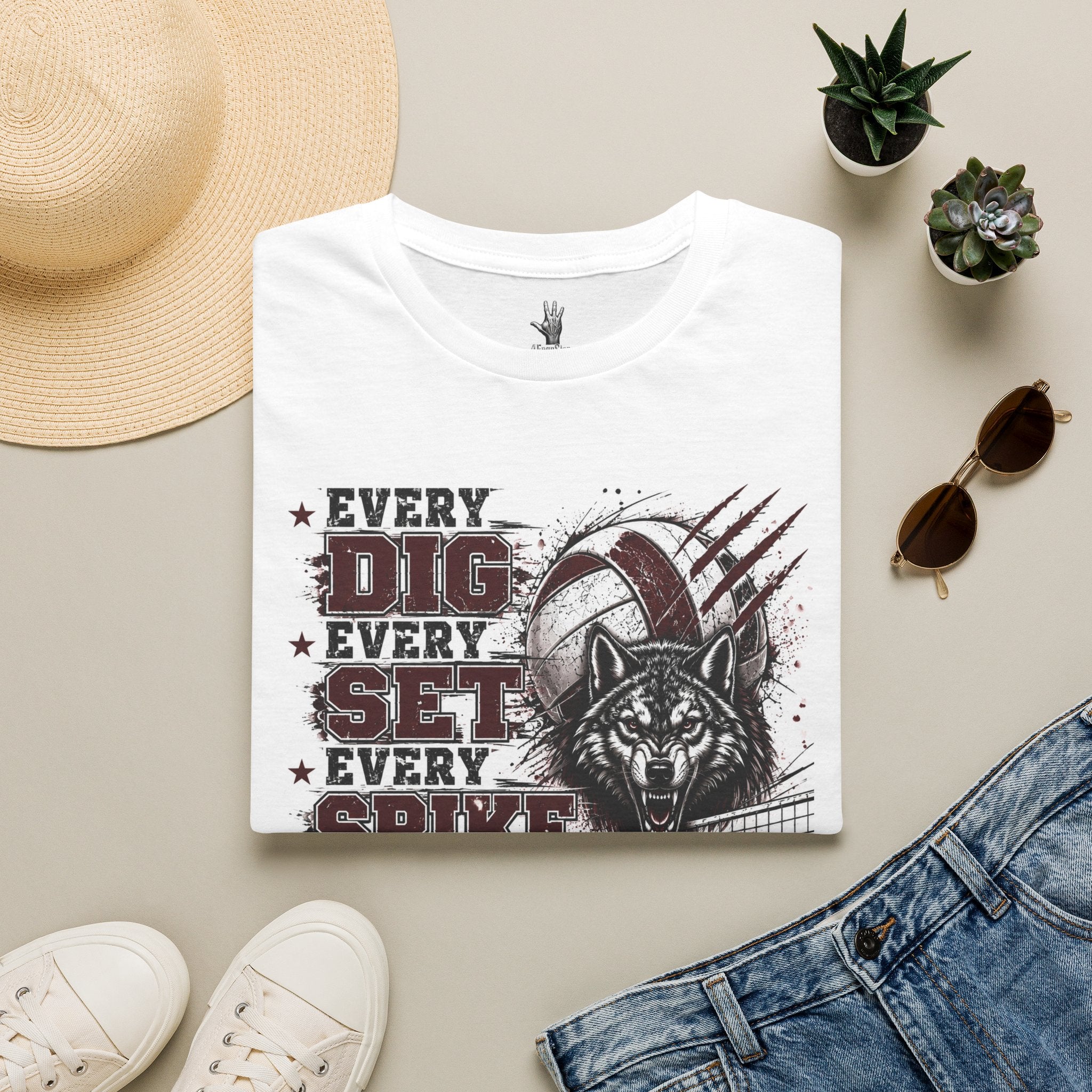 Uvalde Lobos Volleyball Tee — "Every Dig, Every Set, Every Spike" Team Spirit Shirt