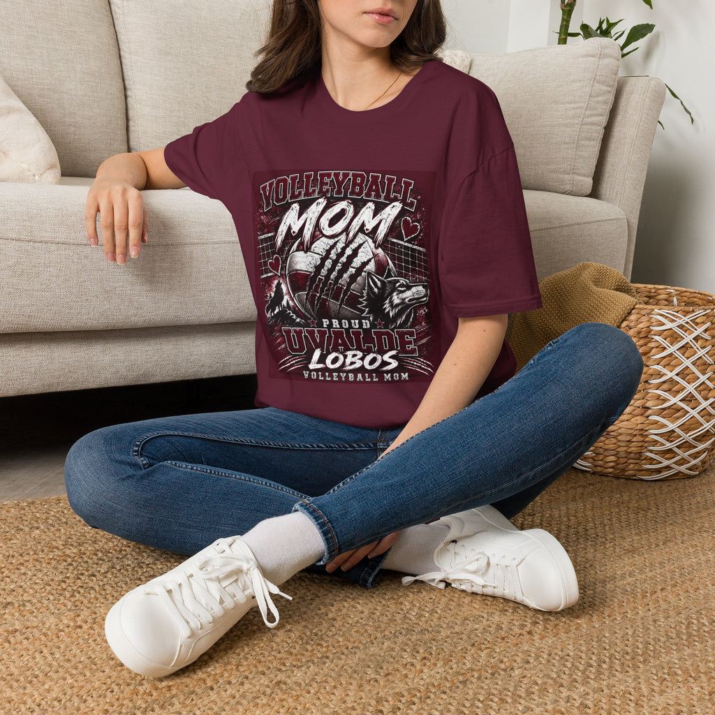 Uvalde Lobos Volleyball Mom T-Shirt — Proud Player Mom Jersey Tee