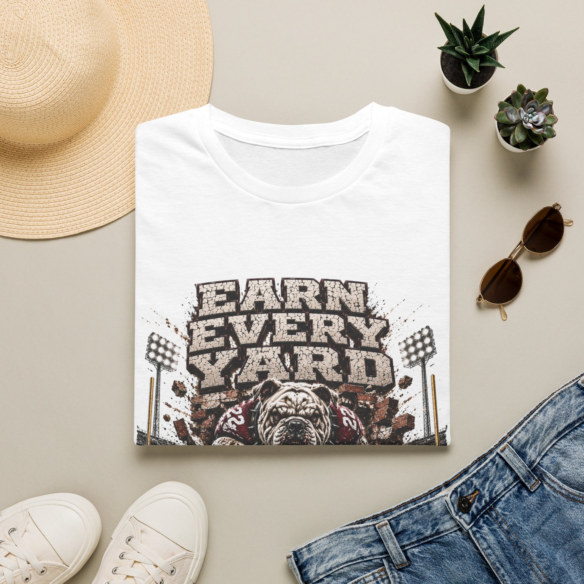 Earn Every Yard Bulldogs T‑Shirt — Vintage Football Team Tee