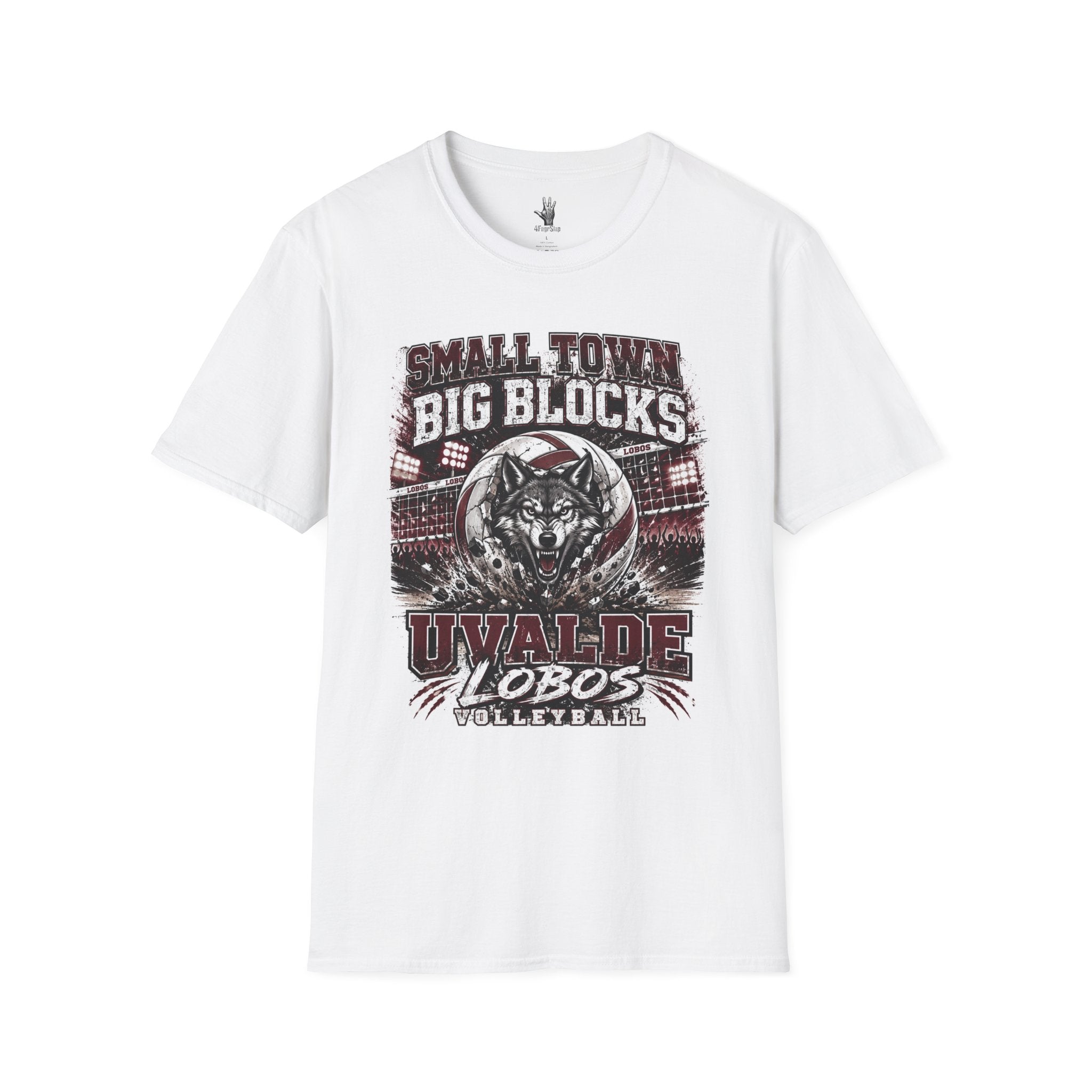 Uvalde Lobos Volleyball T-Shirt — "Small Town Big Blocks" Team Tee