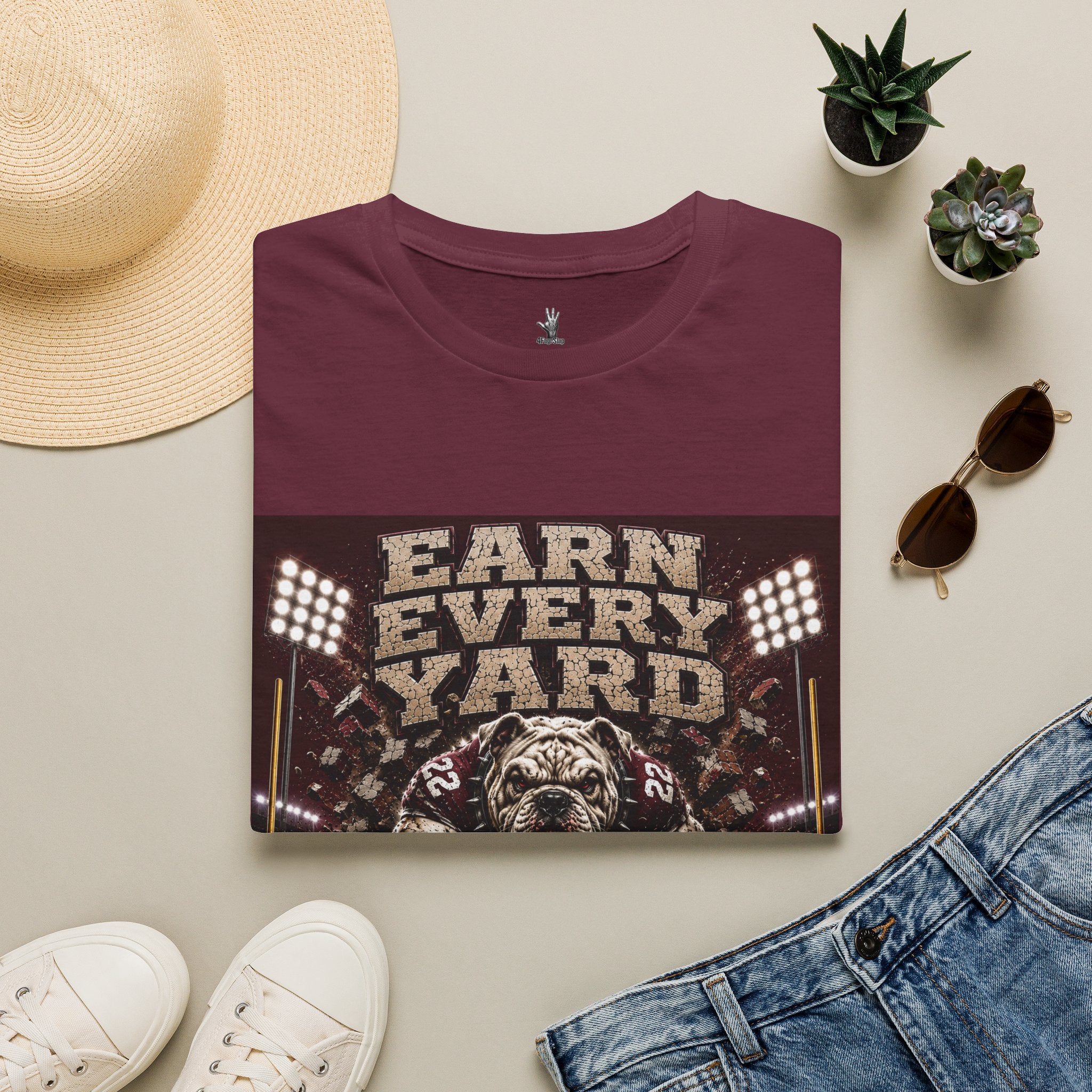 Earn Every Yard Bulldogs T‑Shirt — Vintage Football Team Tee