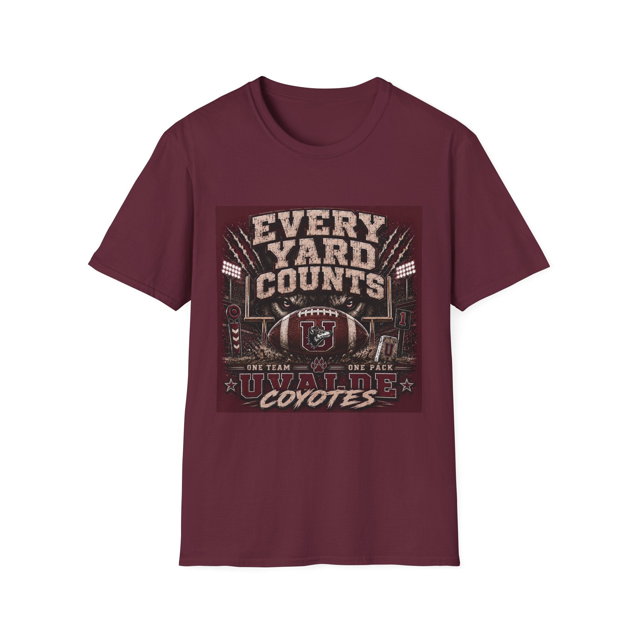 Every Yard Counts Football T-Shirt — Coyotes Team Spirit