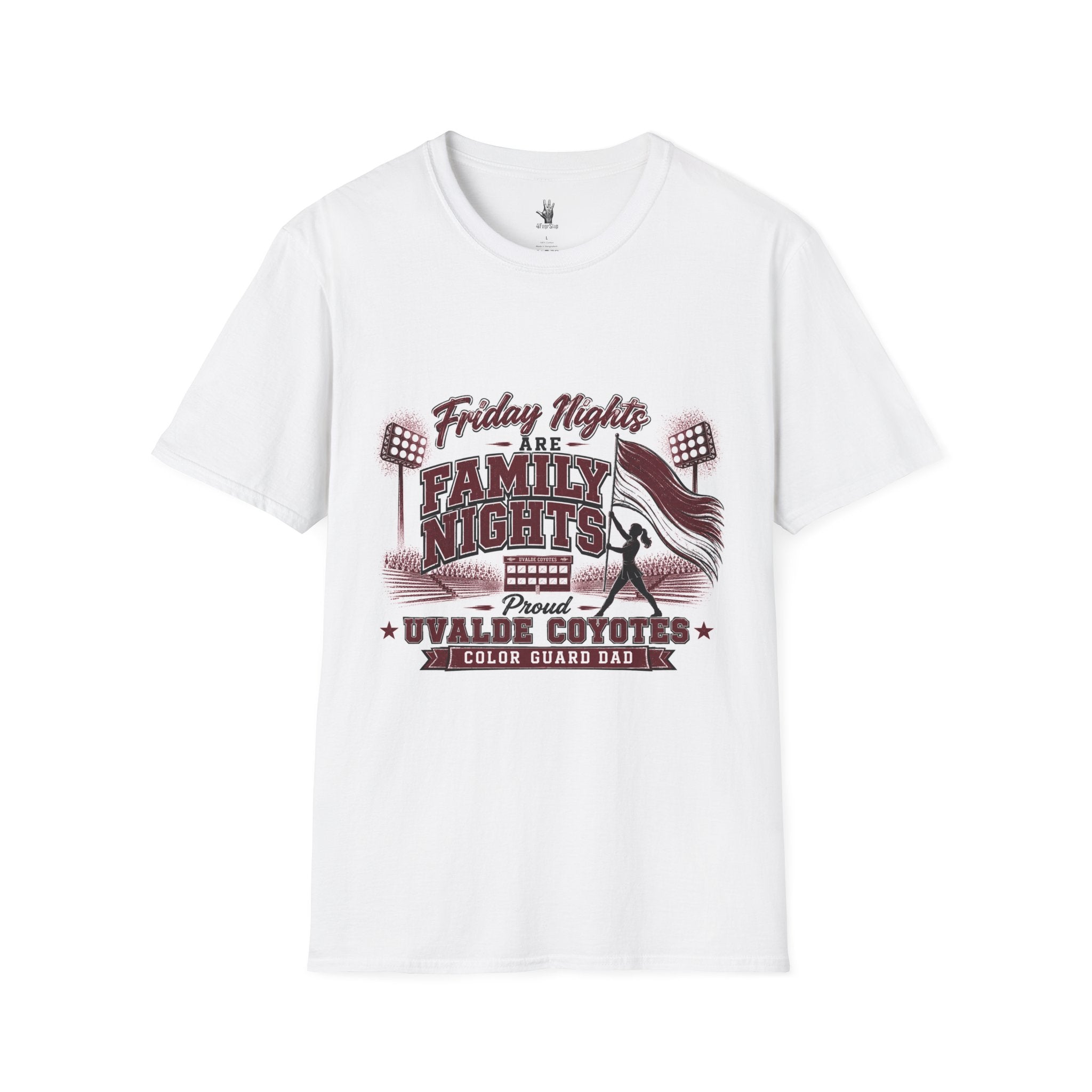 Friday Nights Are Family Nights T-Shirt Dad – Uvalde High School Color Guard Dad Tee