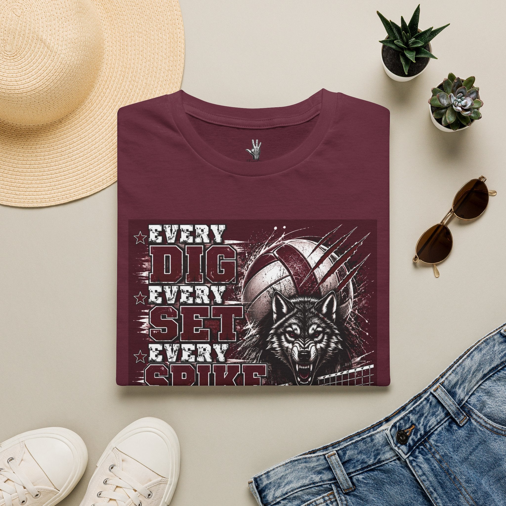 Uvalde Lobos Volleyball Tee — "Every Dig, Every Set, Every Spike" Team Spirit Shirt
