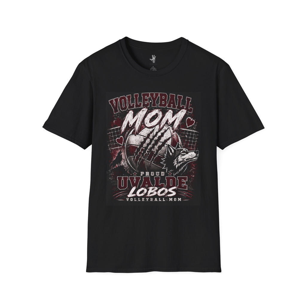 Uvalde Lobos Volleyball Mom T-Shirt — Proud Player Mom Jersey Tee