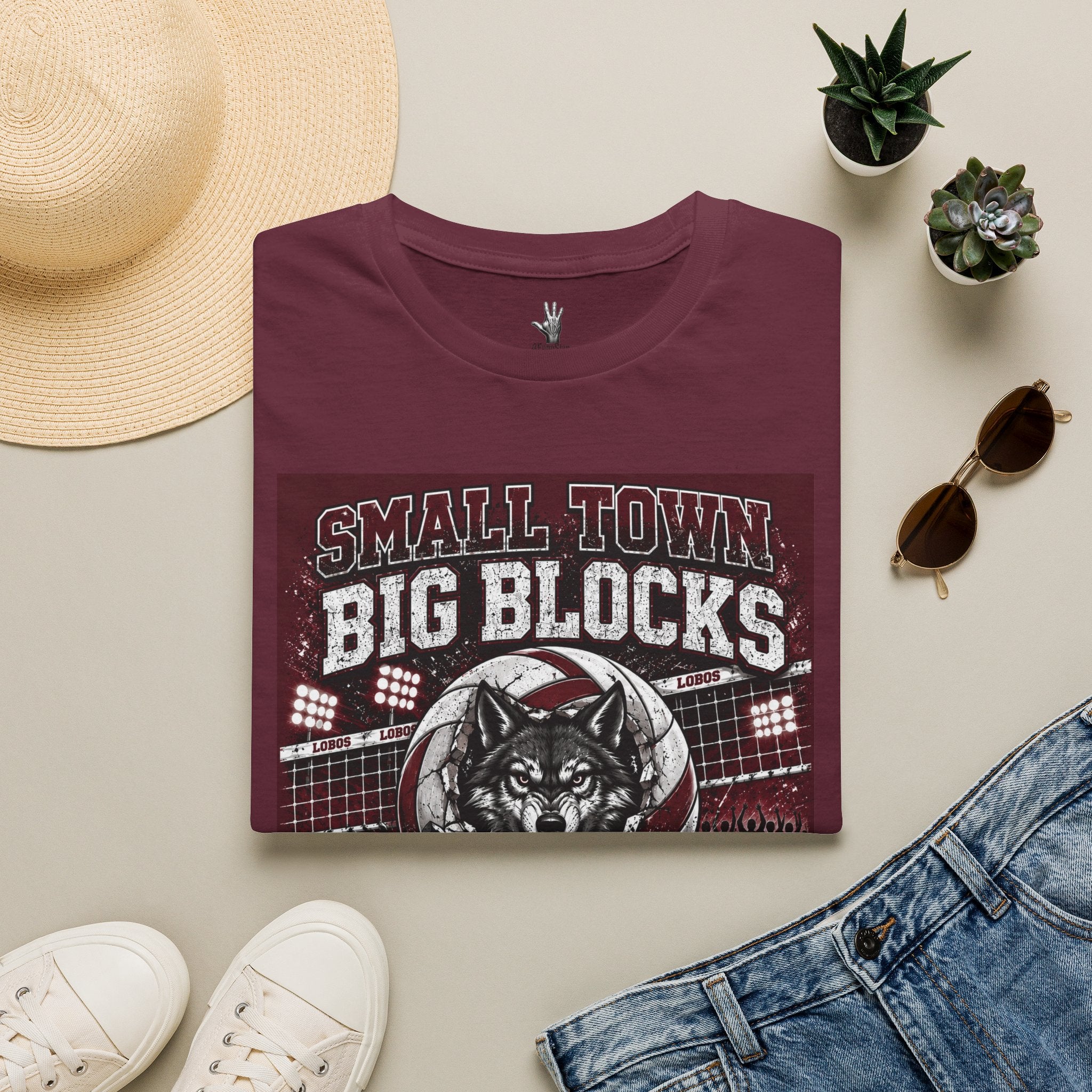Uvalde Lobos Volleyball T-Shirt — "Small Town Big Blocks" Team Tee