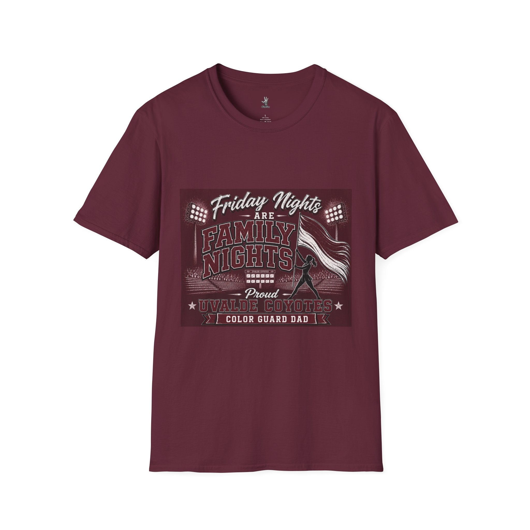 Friday Nights Are Family Nights T-Shirt Dad – Uvalde High School Color Guard Dad Tee