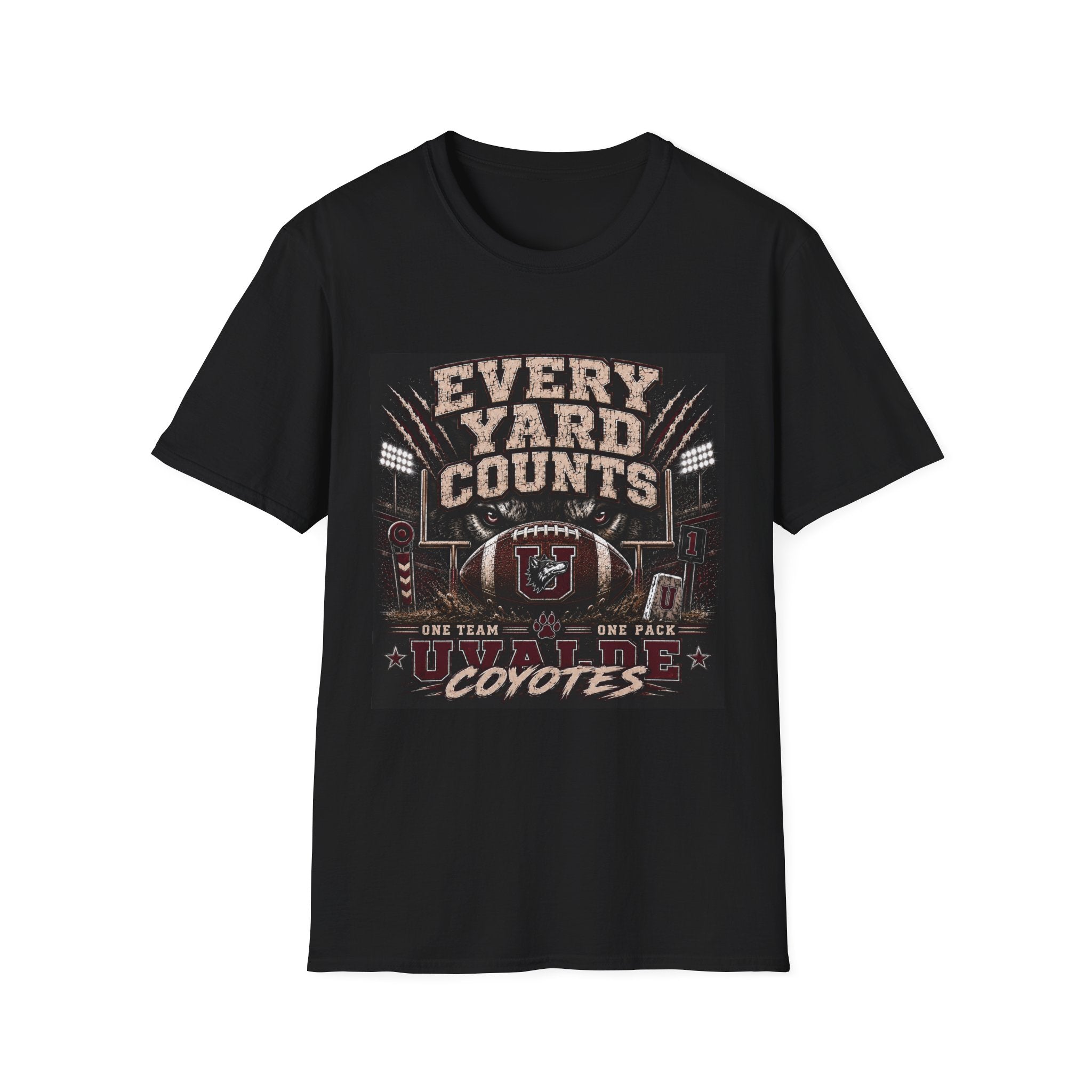 Every Yard Counts Football T-Shirt — Coyotes Team Spirit