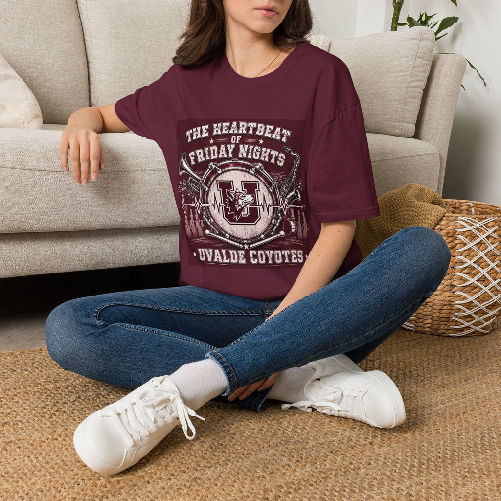 Friday Night Heartbeat Band T-Shirt — "The Heartbeat of Friday Nights" Uvalde Coyotes