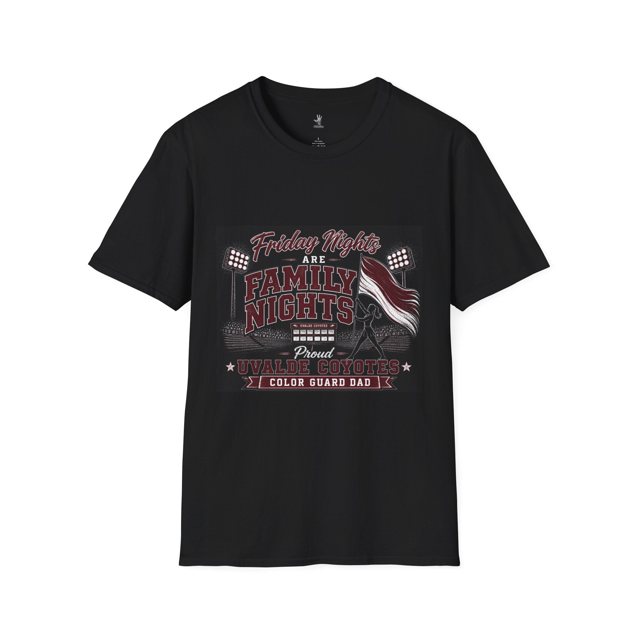 Friday Nights Are Family Nights T-Shirt Dad – Uvalde High School Color Guard Dad Tee