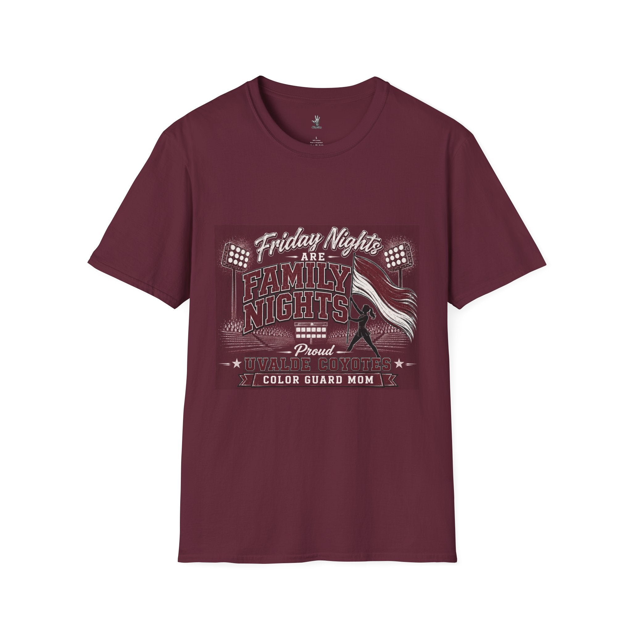 Friday Nights Are Family Nights Mom T-Shirt – Uvalde High School Color Guard Mom