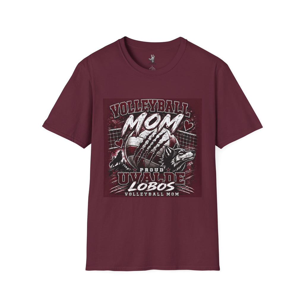 Uvalde Lobos Volleyball Mom T-Shirt — Proud Player Mom Jersey Tee