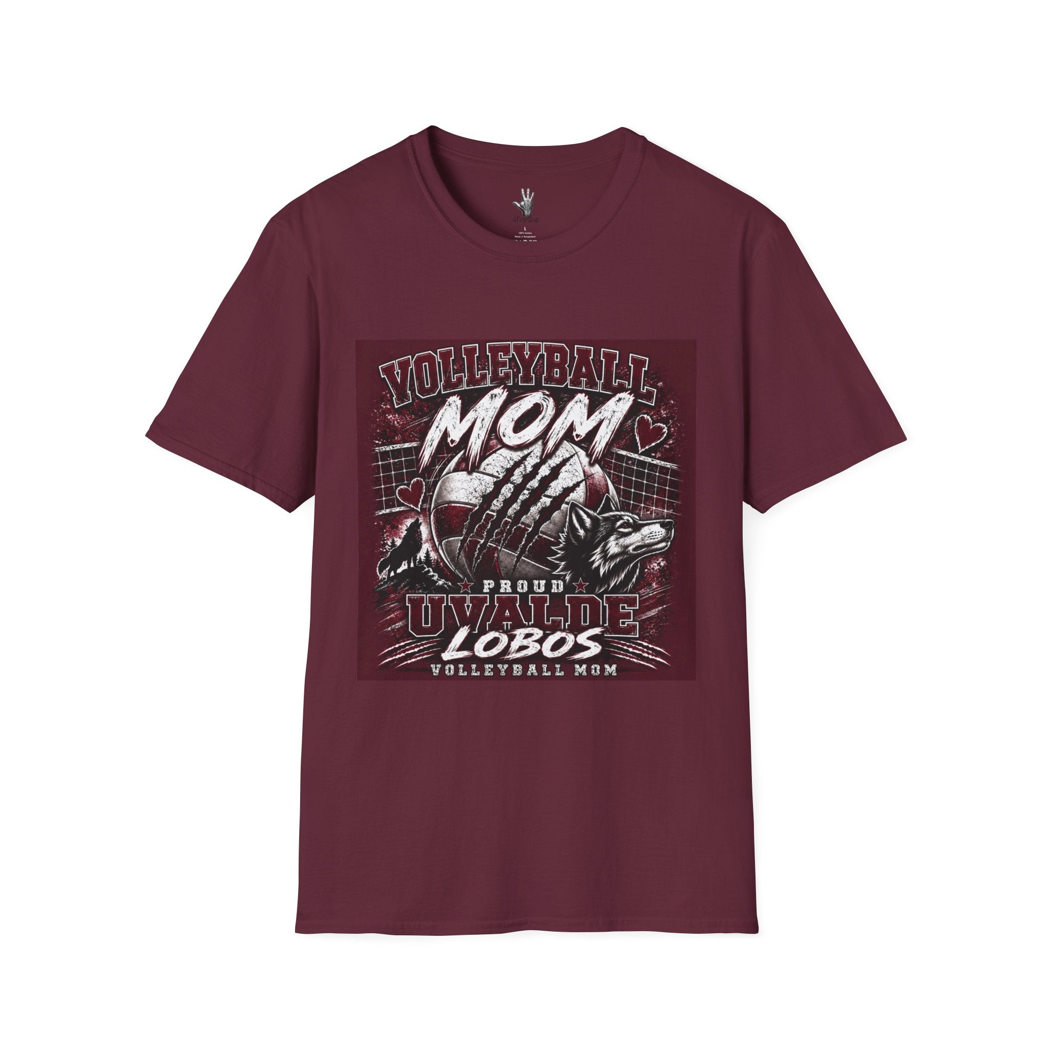 Uvalde Lobos Volleyball Mom T-Shirt — Proud Player Mom Jersey Tee