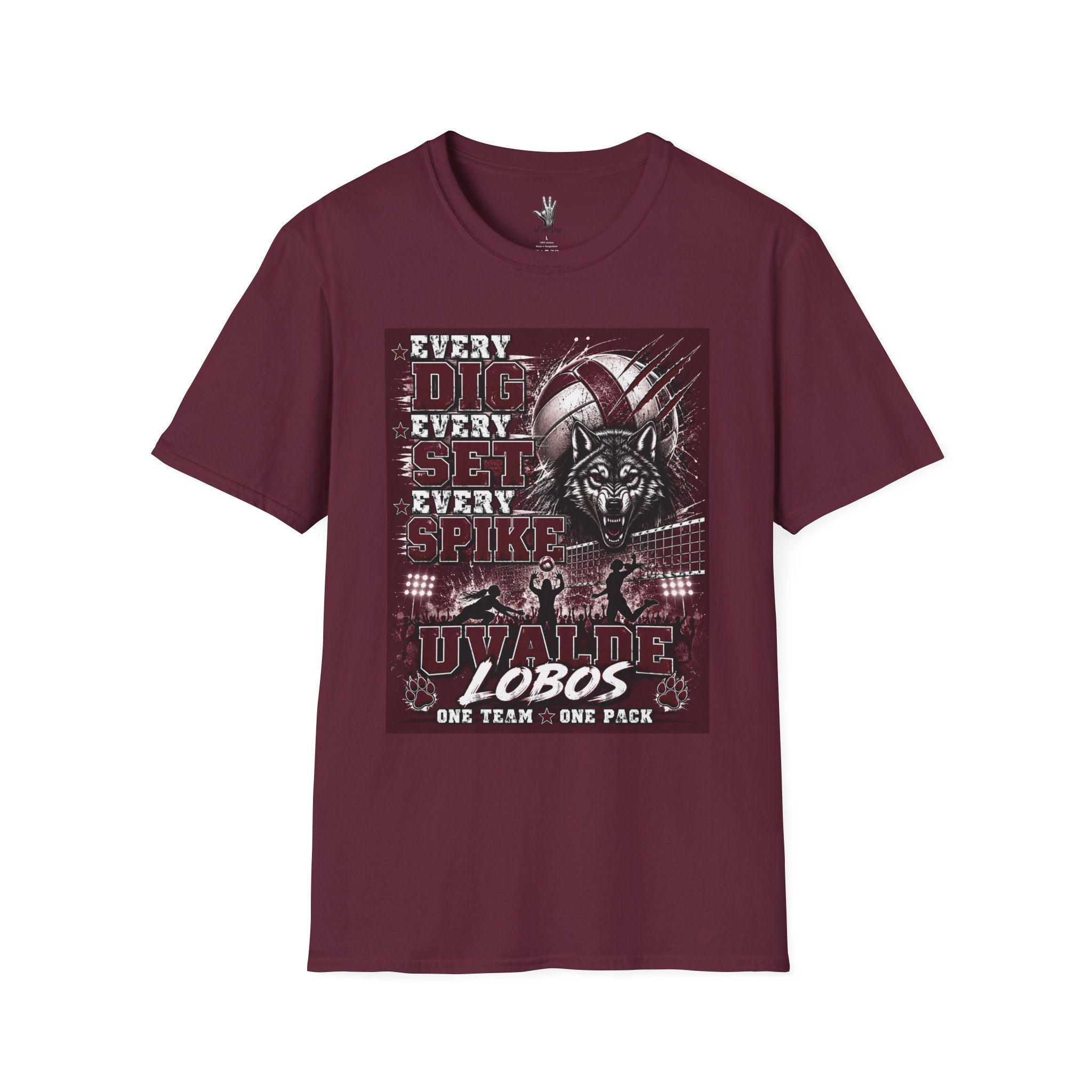 Uvalde Lobos Volleyball Tee — "Every Dig, Every Set, Every Spike" Team Spirit Shirt