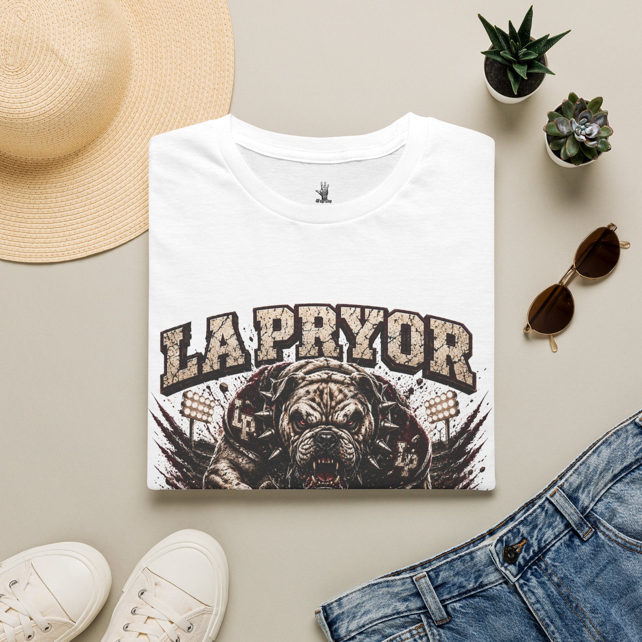 La Pryor Bulldogs "Relentless" T‑Shirt — Vintage Mascot Football Tee