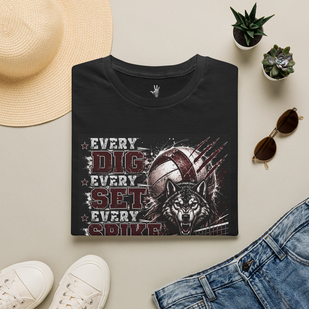 Uvalde Lobos Volleyball Tee — "Every Dig, Every Set, Every Spike" Team Spirit Shirt