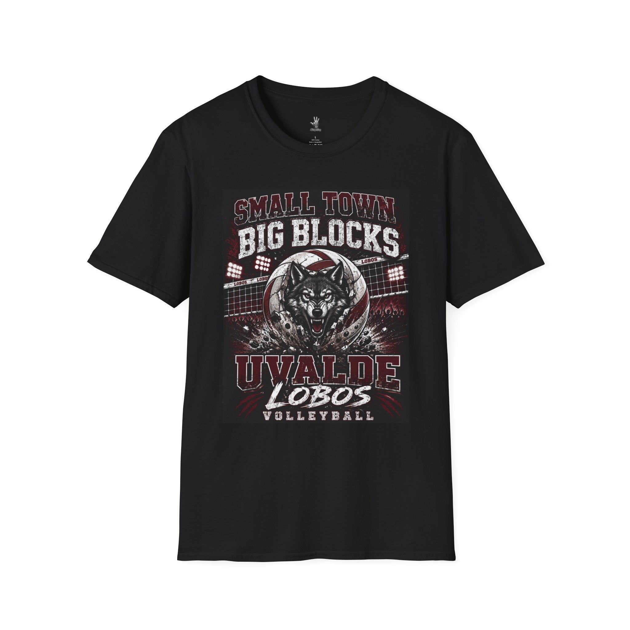 Uvalde Lobos Volleyball T-Shirt — "Small Town Big Blocks" Team Tee