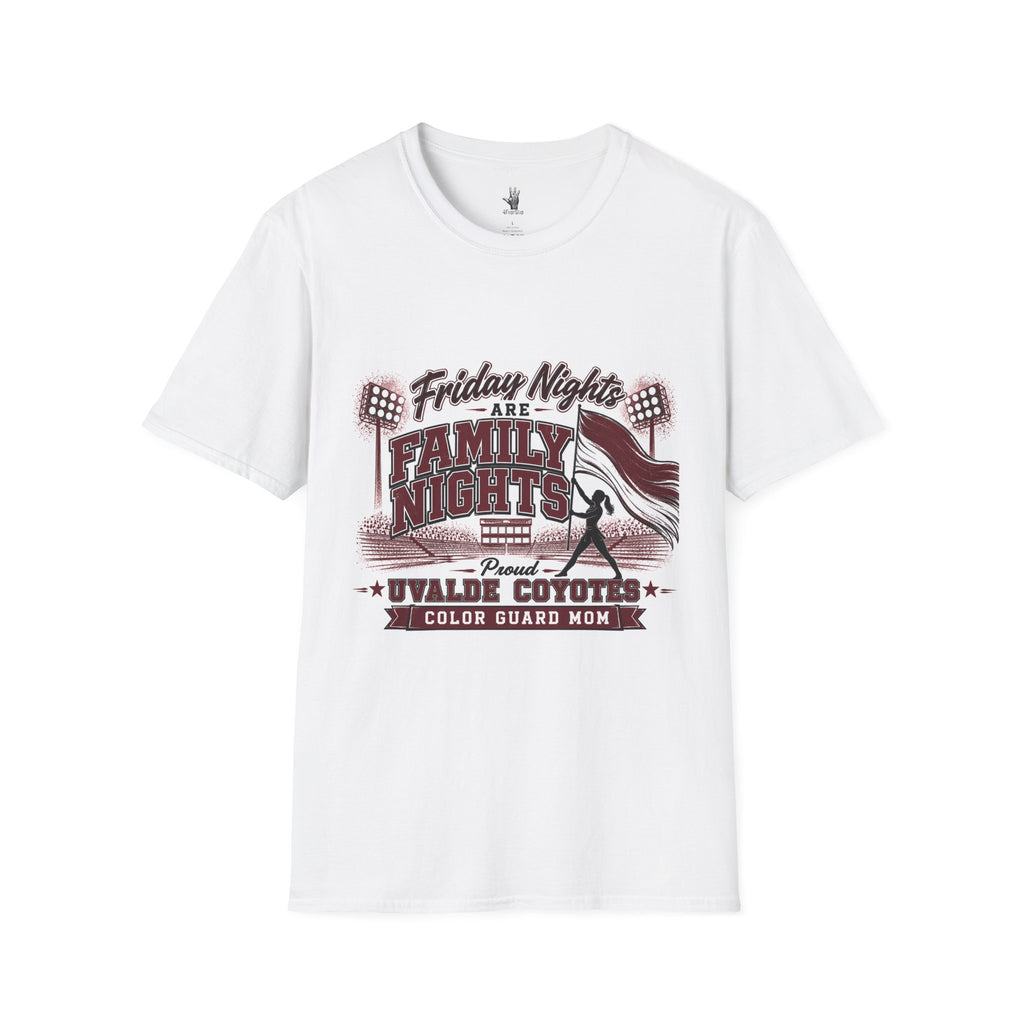 Friday Nights Are Family Nights Mom T-Shirt – Uvalde High School Color Guard Mom
