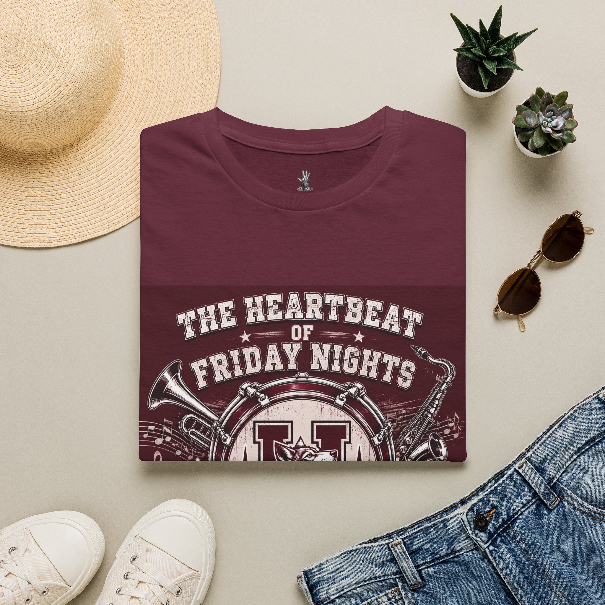 Friday Night Heartbeat Band T-Shirt — "The Heartbeat of Friday Nights" Uvalde Coyotes