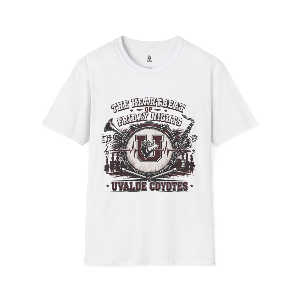 Friday Night Heartbeat Band T-Shirt — "The Heartbeat of Friday Nights" Uvalde Coyotes