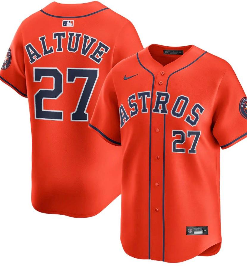 Pre-order Orange #27 Altuve Baseball Jersey
